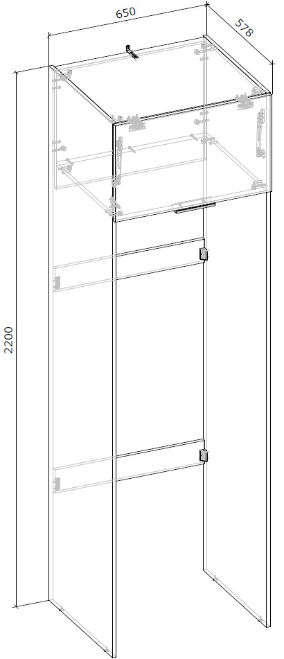 Шкаф Грейд Асти Модуль-2 2200х650х578 мм нимфея альба / нимфея альба