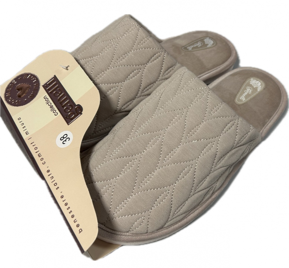 Тапки домашние Gemelli Листочек 2 р.36 пудровый