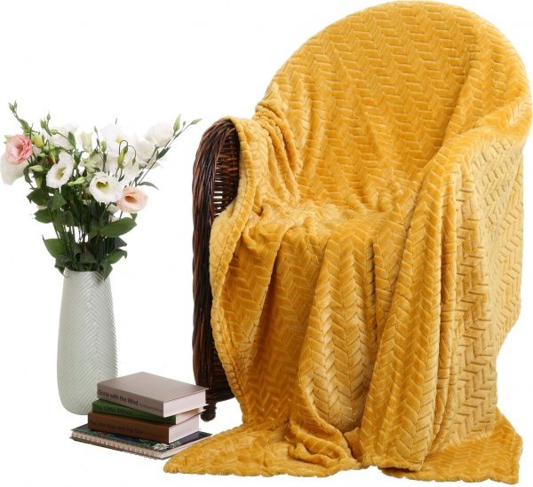 Плед Flannel Plush 160x200 см гірчичний La Nuit 