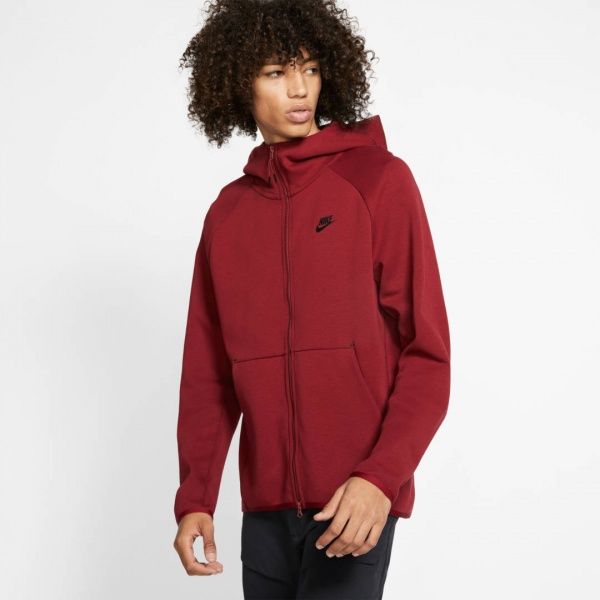 Джемпер Nike M NSW TCH FLC HOODIE FZ 928483-677 р. L червоний