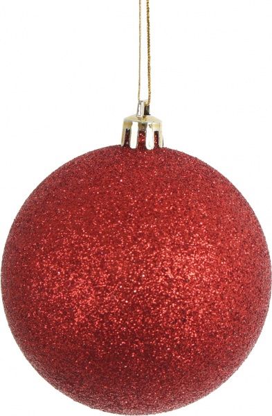 Набор елочных шаров пластиковых Люкс красный d80 мм 75 шт./уп. 