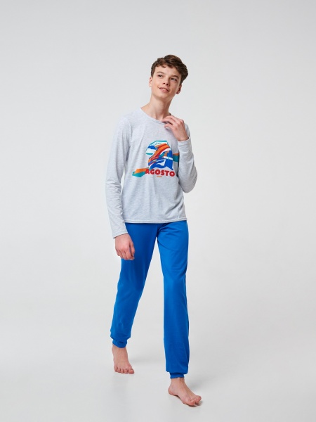 Піжама для хлопчиків Smil р.140 світло-сірий 104683 