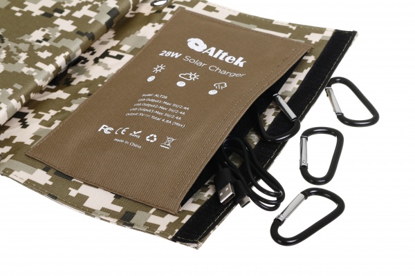 Зарядний пристрій розкладний портативний 28W ALT-28 мілітарі