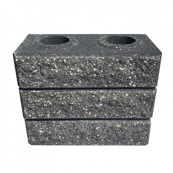 Кирпич гиперпрессованный LEGO-FASAD колотый черный