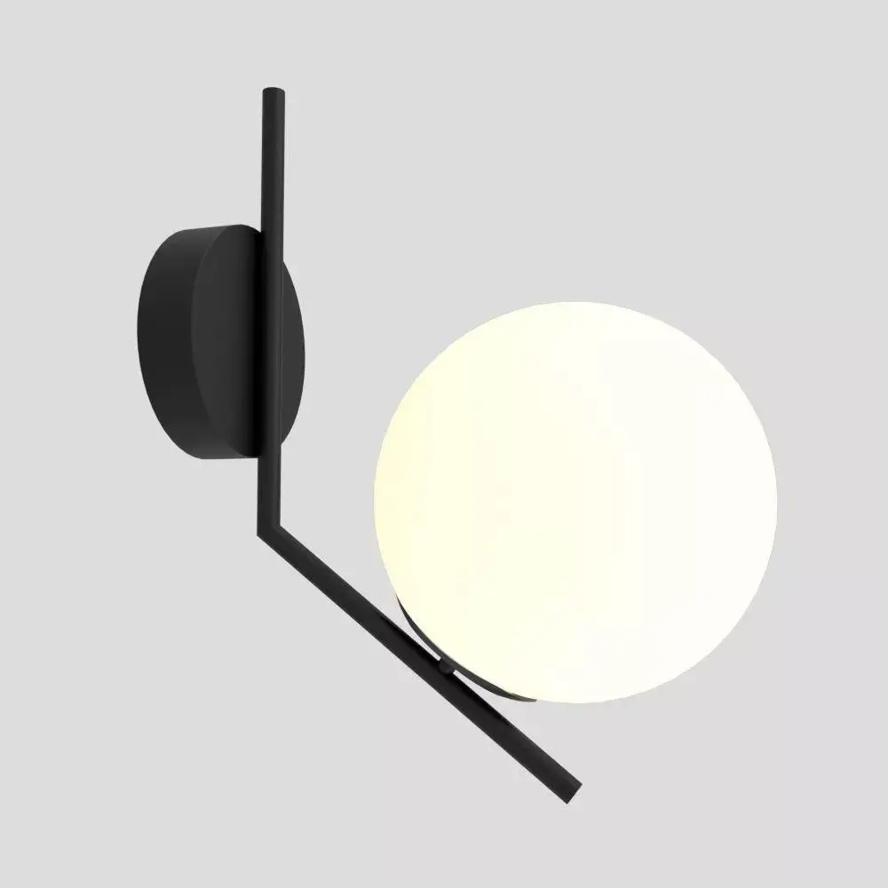 Бра Геотон MILK-1B 1x40 Вт E27 черный/белый 49661