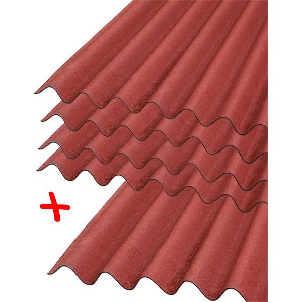 Комплект 4+1 Лист бітумний Onduline DIY червоний 2000х760 мм