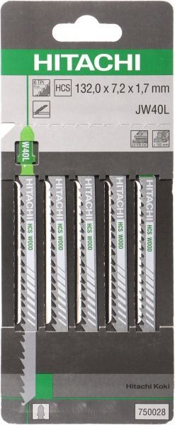 Пилка для електролобзика Hitachi JW40L 5 шт. 750028