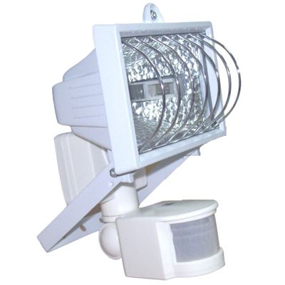 Прожектор галогеновый с датчиком движения Ultralight 150 Вт белый