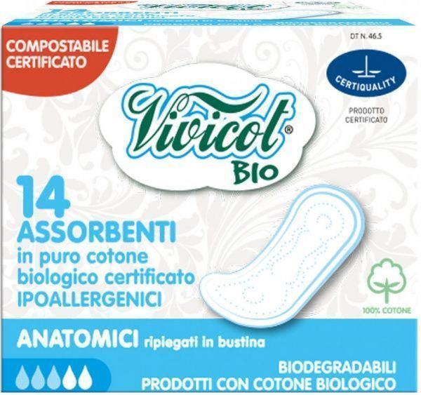 Прокладки гігієнічні Vivicot Bio анатомічні 14 шт.