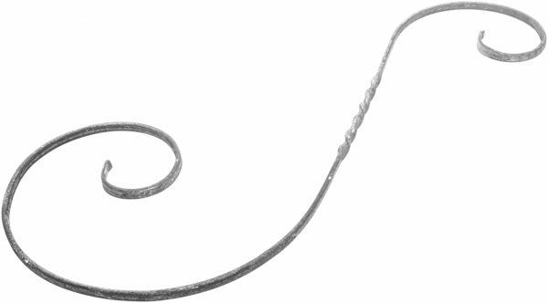 Завиток несимметричный скрученный 650х250 мм 01.076К