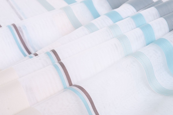 Тканина тюлева 300 см сітка бірюзова смужка 