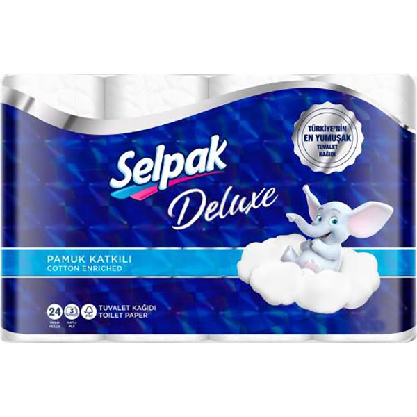 Папір туалетний Selpak Delux тришарові 24 шт