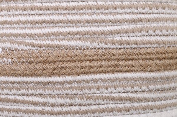 Корзина джут 27х26 см белый с бежевым