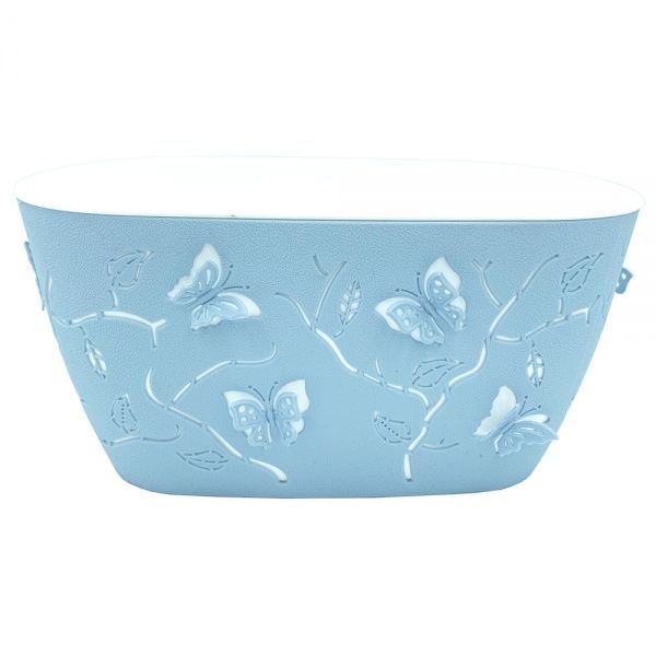 Горщик пластиковий Alyaplastik балконний 3D NO:1 прямокутний 4,1 л блакитний 