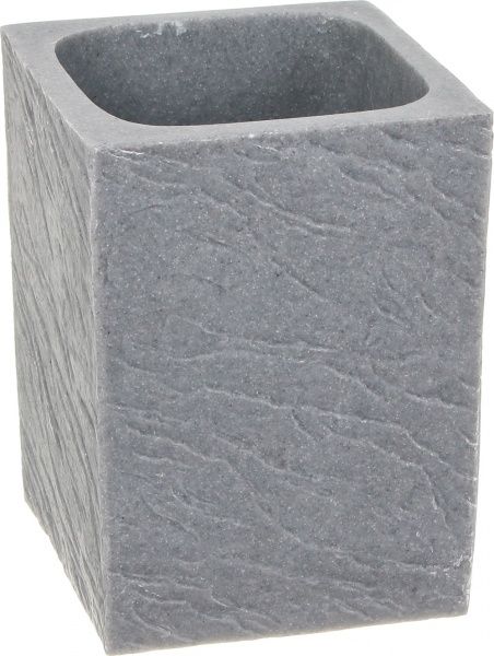 Йоржик для унітаза Luna rock чорний із сірою колбою