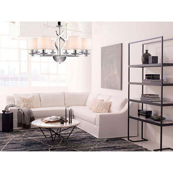 Люстра подвесная Strotskis Contessa пульт ДУ LED 16 Вт 8x40 Вт E14 хром/белая 422/8