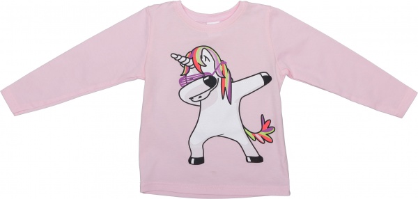 Футболка для девочек Luna Kids с принтом Dabbing Unicorn розовый 