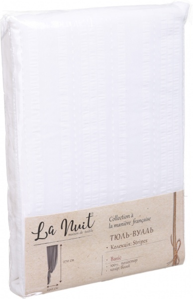 Тюль Stripes 290х270 см білий La Nuit
