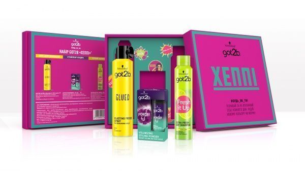 Косметический набор для женщин Got2b Подарочный набор Got2b by Schwarzkopf Happy Сухой шампунь Extra Fresh 200 мл + Лак для волос 300 мл + Cтайлинг-пудра 10 г