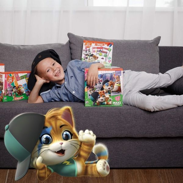 Пазлы картонные Vladi Toys Maxi 44 Кота. На ферме VT1722-02