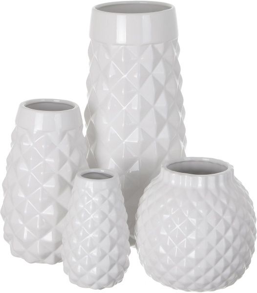 Ваза керамическая белая JOL16038-1 15х34,5 см Herisson