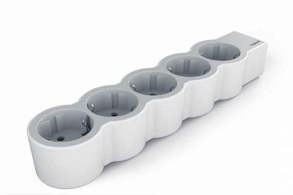 Колодка Legrand стандарт 5х2К+З із заземленням 5 гн. біло-сірий 694577 