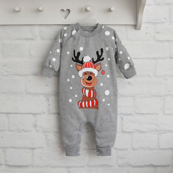 Ромпер-реглан унисекс Blanka Олени р.86 серый 110096 