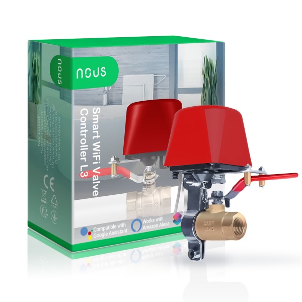 Розумний кран перекриття води Nous L3 (Wi-Fi) червоний 