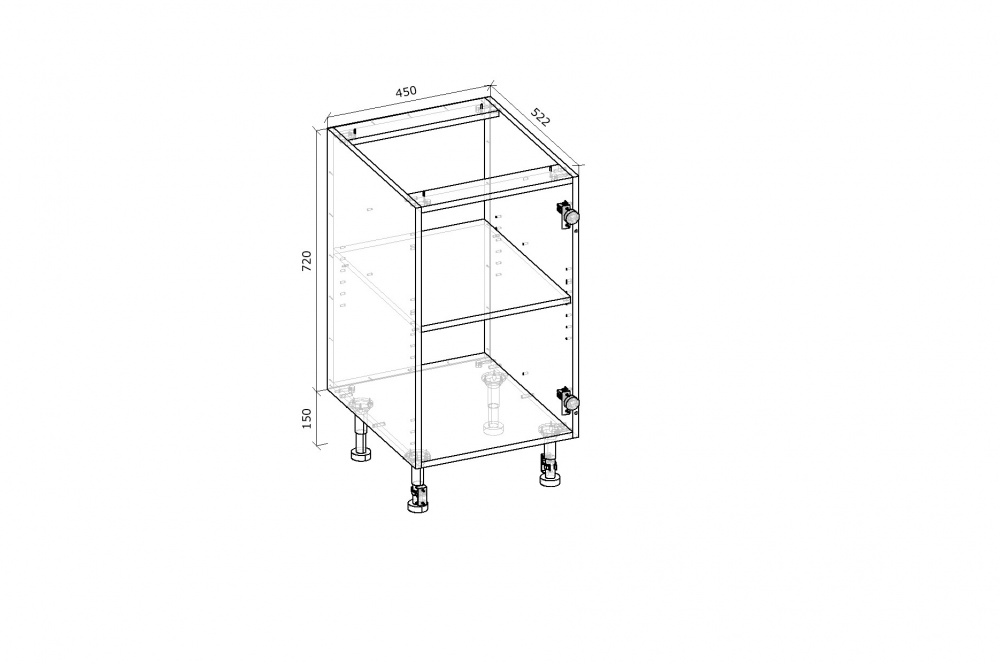 Тумба нижня Грейд Оптимум 450x870x522 мм білий