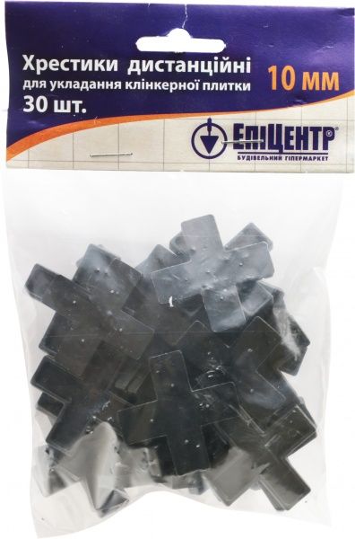 Крестики дистанционные 10 мм 30 шт./уп для клинкерной плитки черные/серые 
