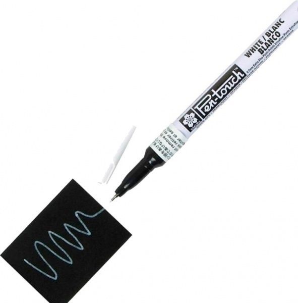 Маркер Sakura Pen-Touch тонкий EXTRA FINE 0.7 мм 42100 белый 