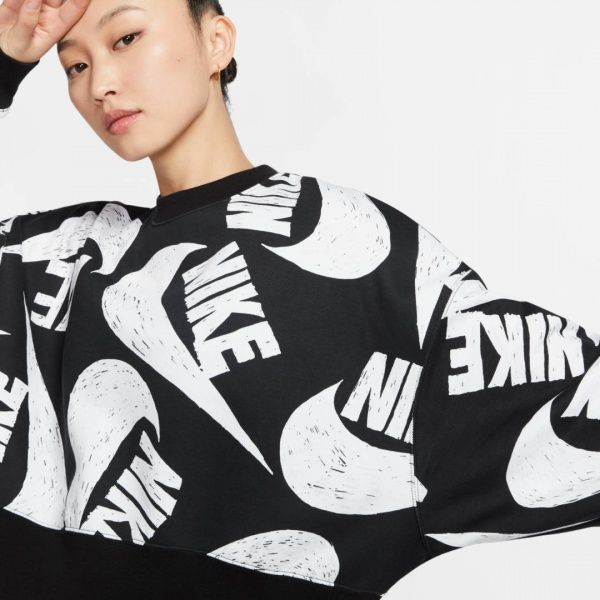 Свитшот Nike W NSW ICN CLSH FLC CREW CJ2052-010 р. S черный