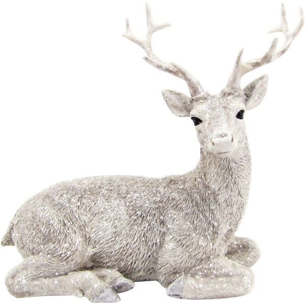 Декоративная новогодняя фигура Zhongyang Economic олень сидящий 17x22 см 