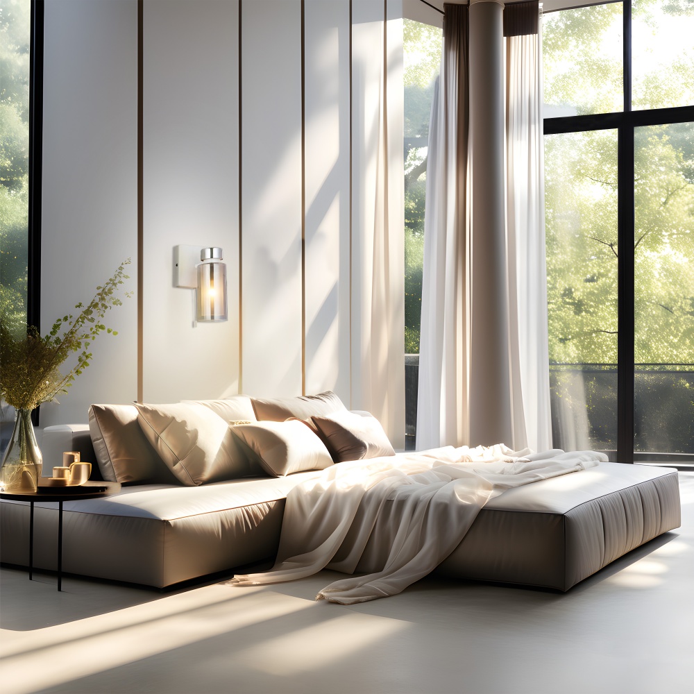 Бра Miorro Leone металл/стекло 1x40 Вт E14 белый/серебро 51-311-079