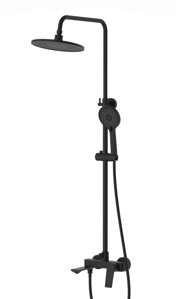 Смеситель для ванны Mixxen IQ черный (с колонной) с/акс. MXKL0680BL