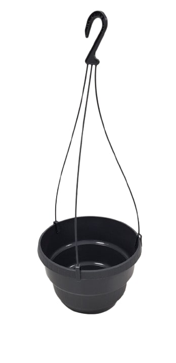 Горщик пластик Неон з підвіскою круглий графіт 3,75 л (N23A)