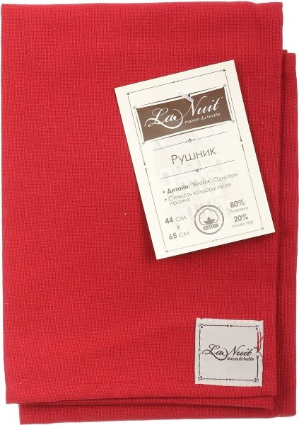 Полотенце кухонное Винтаж однотонное 45x65 см La Nuit красный 
