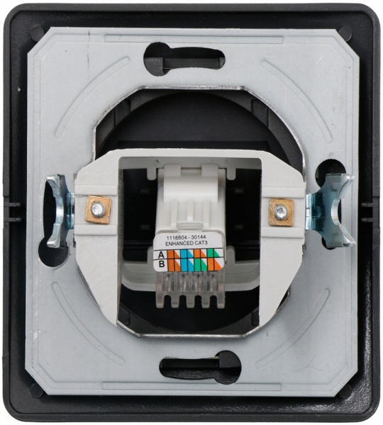 Розетка телефонна TEM Ekonomik RJ11 6/4 чорний KE36NB-B