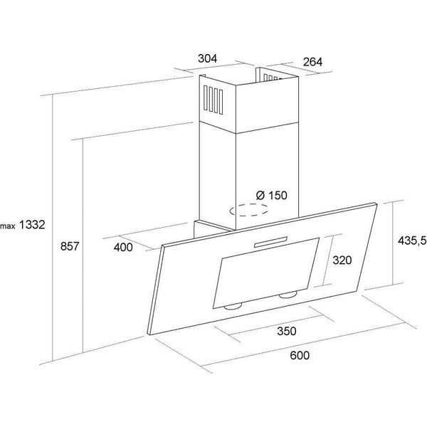 Витяжка Pyramida HES 30 D black/AJ R 60 см