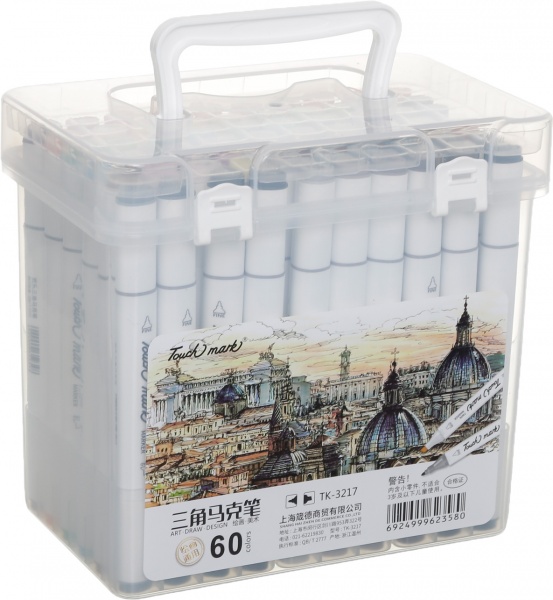 Набір двосторонніх маркерів Touch mark 60 кольорів різнокольоровий 