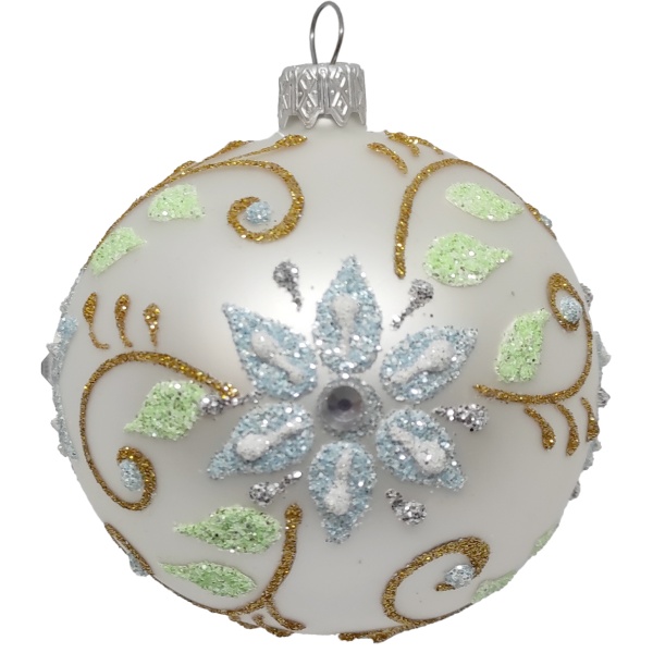 Шар новогодний 10143-1 80 мм серебряный