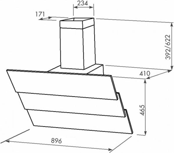 Витяжка Eleyus Troy A 1000 LED SMD 90 BG