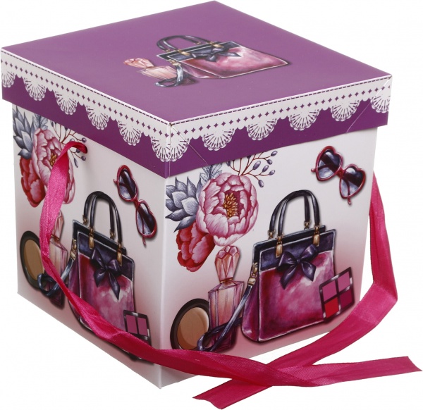 Коробка складана Смуги/горох 15x15x15 см (EBXS9801)