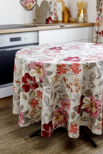 Скатерть Цветок бордо 200x200 см La Nuit 