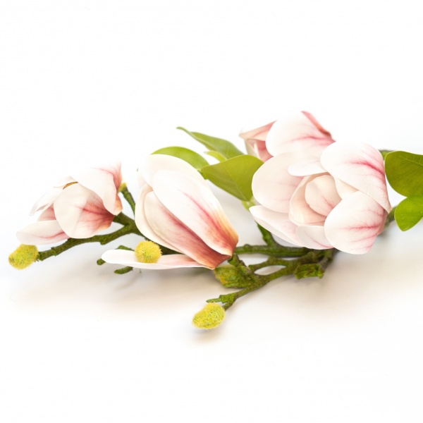 Цветок искусственный Магнолия 68 см бело-розовый 632410 Девилон