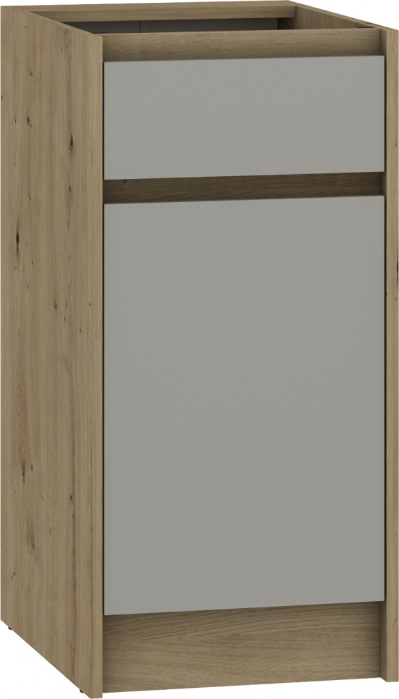 Тумба нижня МС Злата з одним ящиком 40х82х52 шиншила сіра/дуб артізан Грейд