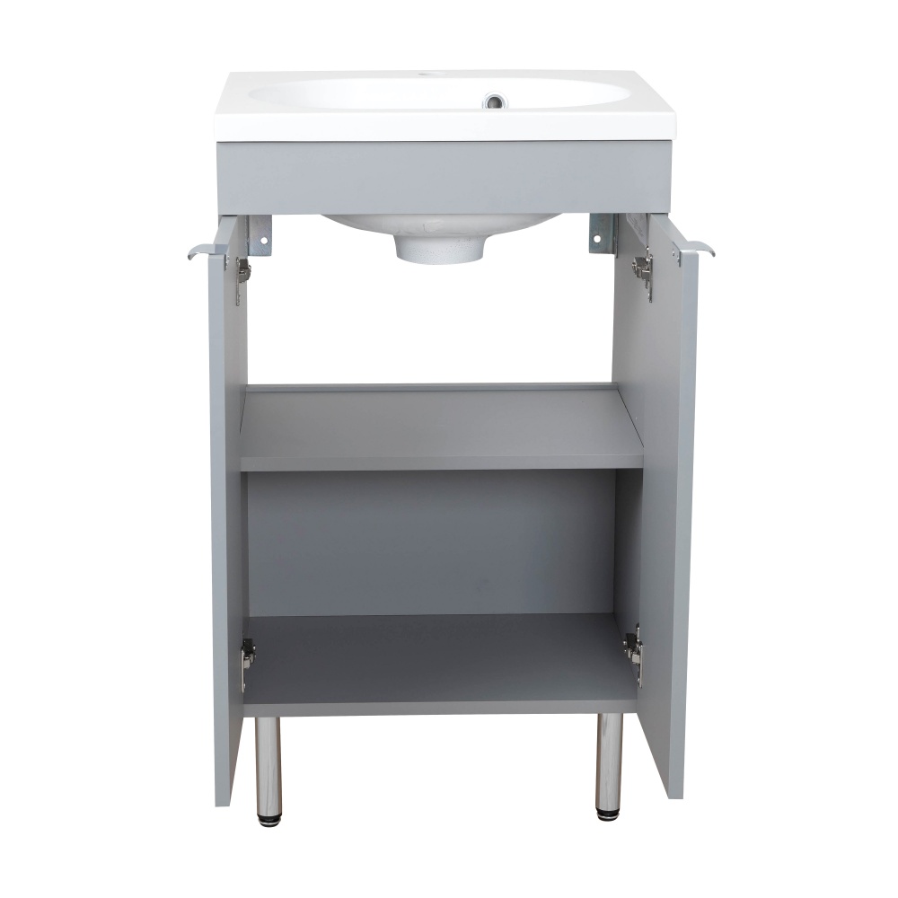 Тумба RIO (сіра) з умивальником Status 50 см