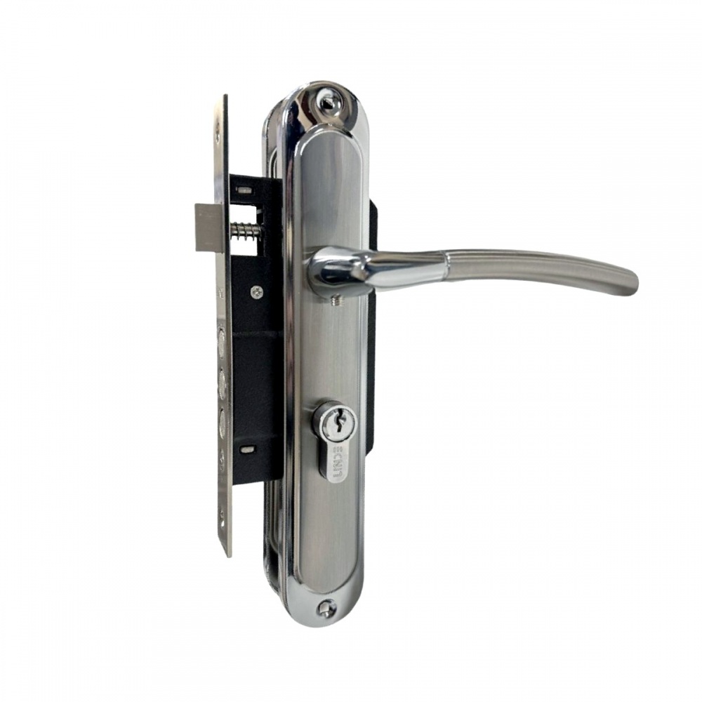 Комплект фурнитуры цилиндровый Linde A-1210 PZ 40х62 SN/CP 62 мм матовый никель/полированный хром без петель