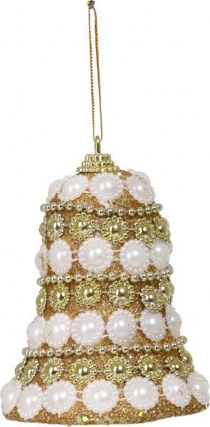 Елочная игрушка колокольчик Солнышко SDE78375G 7,5 см 