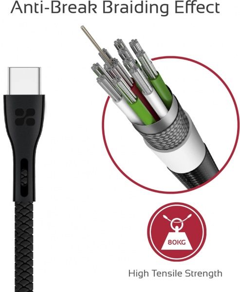 Кабель Promate USB Type-C – USB 1,2 м чорний (powerbeam-c.black) 